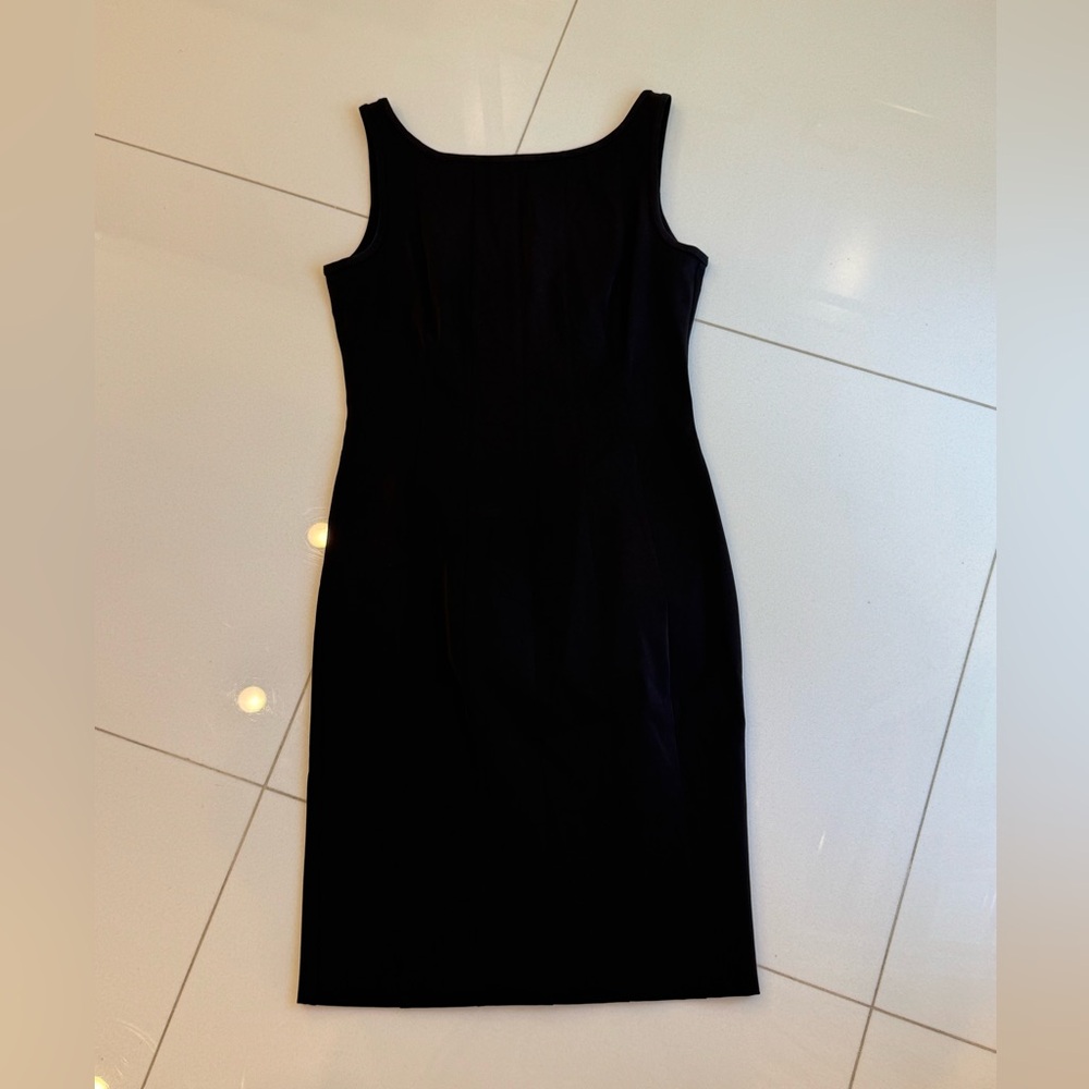 Prada Black Midi Dress Square Neck